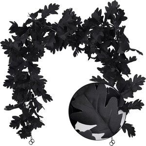 Black Leaf Garland - Halloween and Fall Decor - 2PCS - 5.7 FT